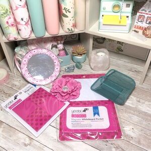 Yoobi School Locker Decor Lot Magnets Mirror Whiteboard Pencil Holder Flower BTS